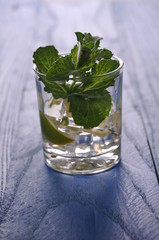 Mojito cocktail with lime and mint
