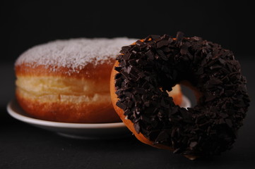 black and white donuts