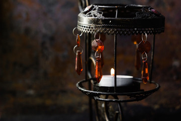 Fototapeta na wymiar Vintage ramadan lantern for iftar opening