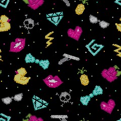 Pixel seamless background. Vector illustration EPS10.