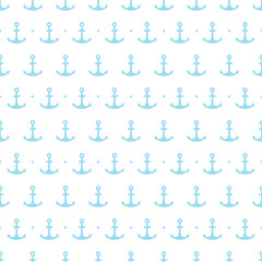 Minimalistic anchor seamless vector background. Pattern in a marine style