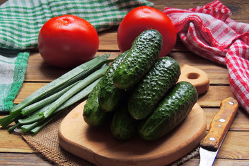 Tomato and cucumber