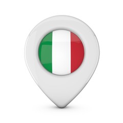 Italy flag location marker icon. 3D Rendering