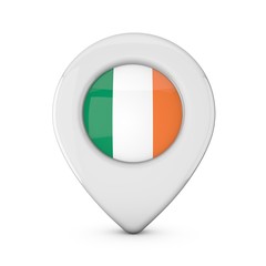 Ireland flag location marker icon. 3D Rendering