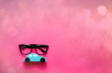 Little car with black glasses