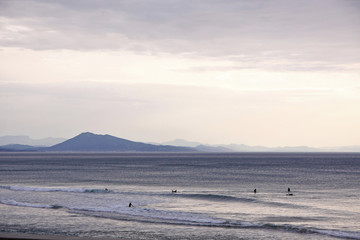 surfer at dusk
