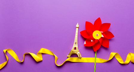 Pinwheel and Eiffel tower toy