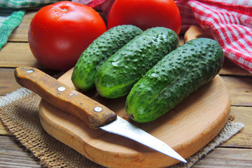 Tomato and cucumber