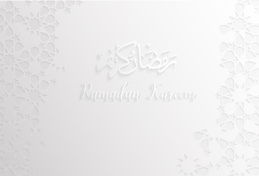 ramadan backgrounds vector,Ramadan kareem on arabic pattern white background