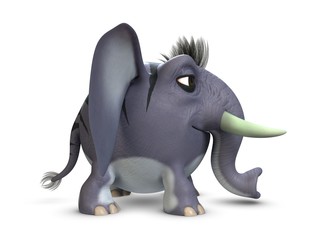 3D model of cartoon funny little elephant