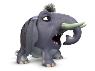 3D model of cartoon funny little elephant