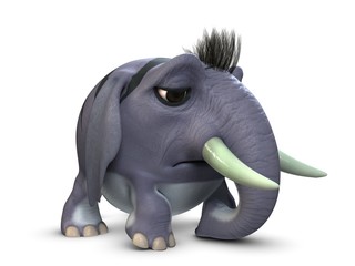 3D model of cartoon funny little elephant