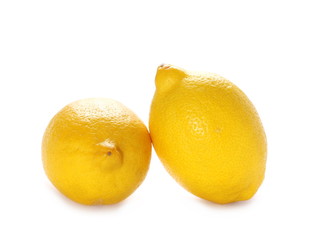 Yellow ripe lemon isolated on white