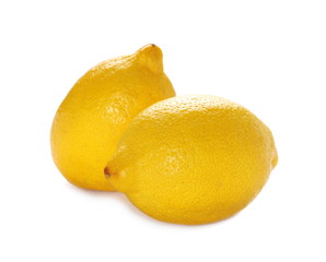 Yellow ripe lemon isolated on white