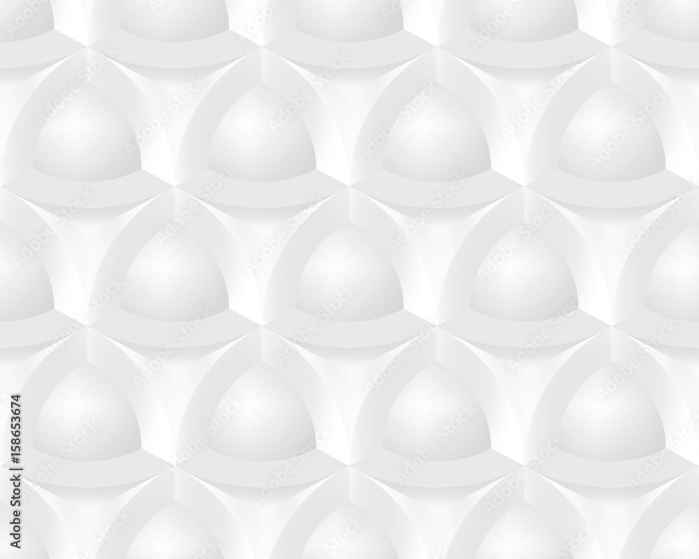 Poster abstract white structure with geometric elements. seamless three-dimensional pattern. realistic ligh