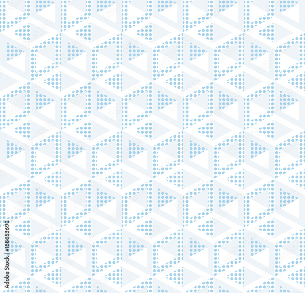 Poster abstract seamless pattern from isometric figures. light texture of cubic elements.