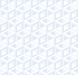 Abstract seamless pattern from isometric figures. Light texture of cubic elements.
