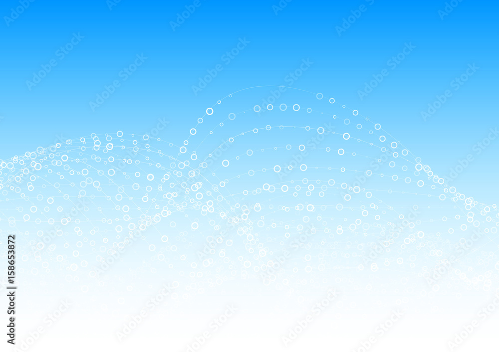 Poster abstract geometric background with a pattern of lines and circles.