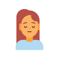 Profile Icon Female Emotion Avatar, Woman Cartoon Portrait Sad Face Vector Illustration