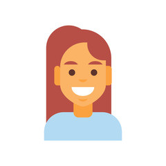 Profile Icon Female Emotion Avatar, Woman Cartoon Portrait Happy Smiling Face Vector Illustration