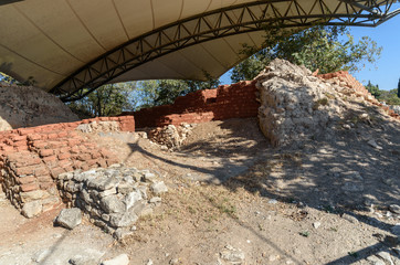 Megaron building in ancient city Troy. Turkey