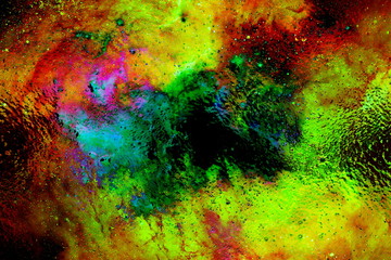 Cosmic space and stars, cosmic abstract background and glass effect.