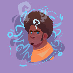 Profile Icon Male Emotion Avatar, Hipster Man Cartoon Portrait Serious Face Flat Vector Illustration