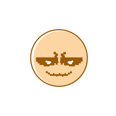 Smiling Cartoon Face Positive People Emotion Icon Vector Illustration