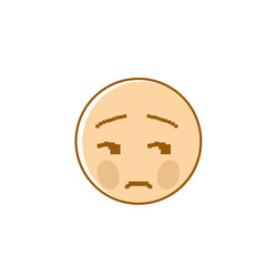 Sad Cartoon Face Negative People Emotion Icon Vector Illustration
