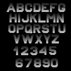 Letters halftone effect . Dotted font vector illustration.