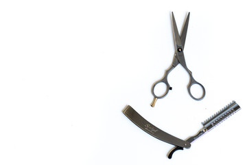 Hair Cutting Tools on a White Background 