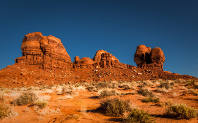 Monument Valley pays des Navajo. Rocher dans le désert