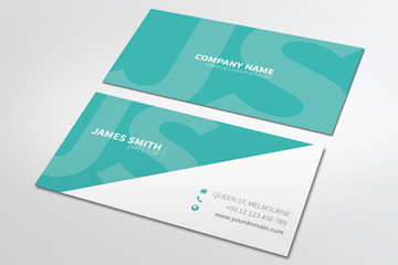 Nowoczesna prosta zielona wizytówka imienna © resket