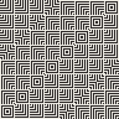 Stylish Lines Lattice. Ethnic Monochrome Texture. Abstract Geometric Background Design. Vector Seamless Black and White Pattern.