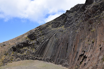 Basalt columns found at Pico de Ana Ferreira in Porto Santo, Madeira