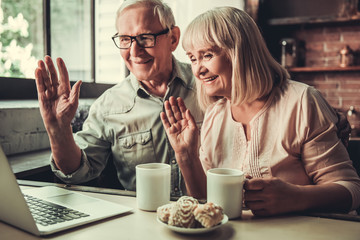 Senior couple in kitchen