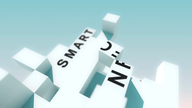 Big Data words animated with cubes