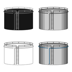 Oil storage tank.Oil single icon in cartoon style vector symbol stock illustration web. - 158661298
