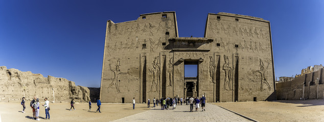 Edfu Temple in Upper Egypt - obrazy, fototapety, plakaty