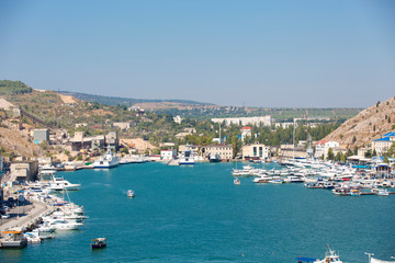 Fototapeta na wymiar Views of the Bay of Balaklava in Sevastopol