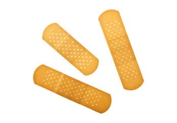 Adhesive plasters isolated on a white background