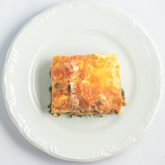 Vegetarian Lasagna with eggplant and spinach