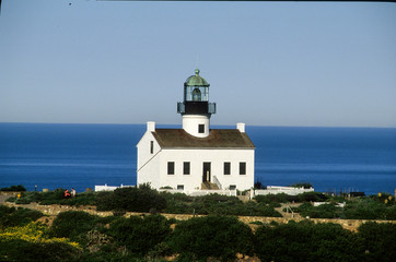Fototapeta na wymiar Aerial of Old Point Loma Lighthouse San Diego California