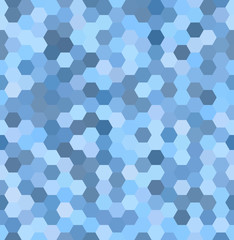 Background made of blue hexagons. Seamless background. Square composition with geometric shapes