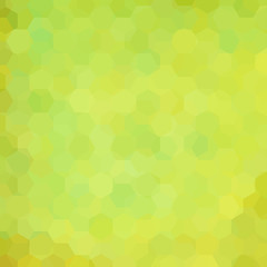 Fototapeta na wymiar Vector background with yellow, green hexagons. Can be used in cover design, book design, website background. Vector illustration
