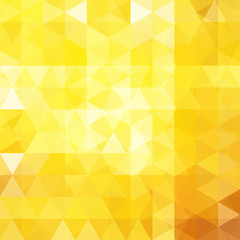 Abstract yellow mosaic background. Triangle geometric background. Design elements. Vector illustration