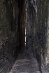 Dark passage between rocks