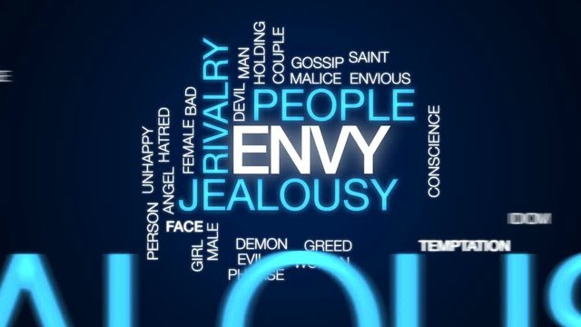 Envy animated word cloud, text design animation.