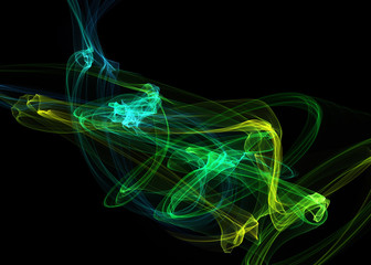 Fototapeta premium Dark abstract background with a glowing abstract waves