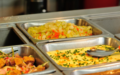 Chinese fast food buffet food in restaurant